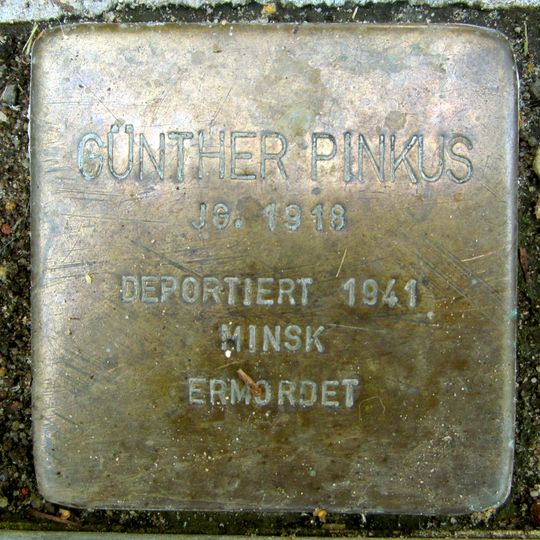 Stolperstein dedicated to Günther Pinkus