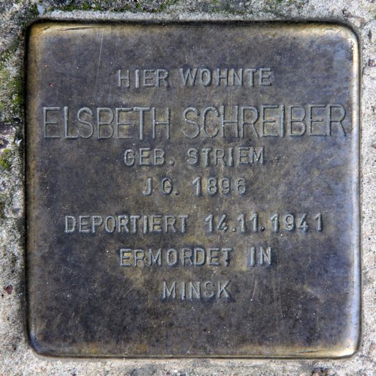 Stolperstein dedicated to Elsbeth Schreiber