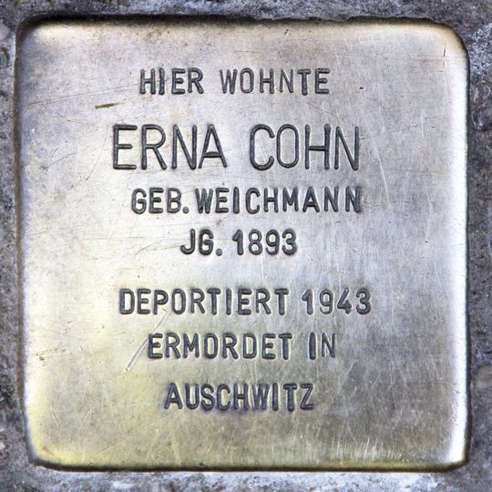 Stolperstein dedicated to Erna Cohn