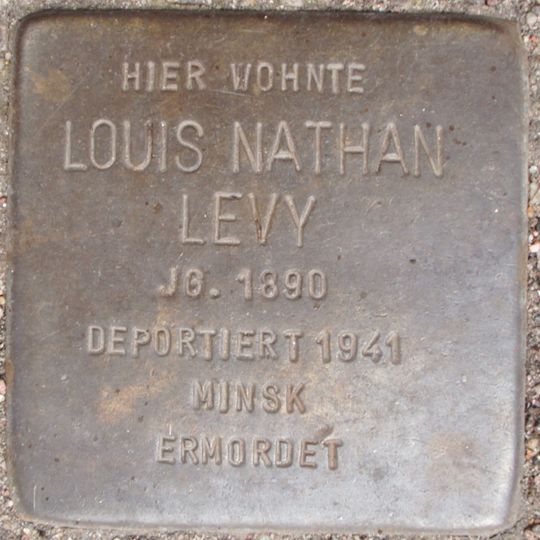 Stolperstein dedicated to Louis Nathan Levy