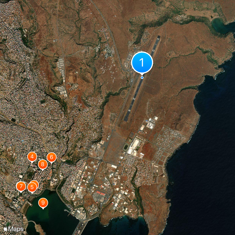 Aeroporto Internacional da Praia Mapa