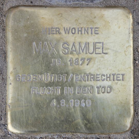 Stolperstein en memoria de Max Samuel