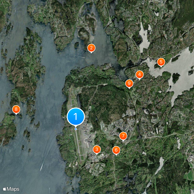 Bergen Airport Map
