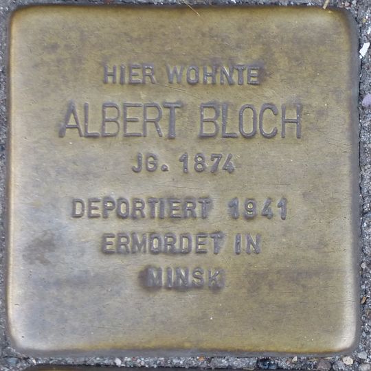 Stolperstein dedicated to Albert Bloch