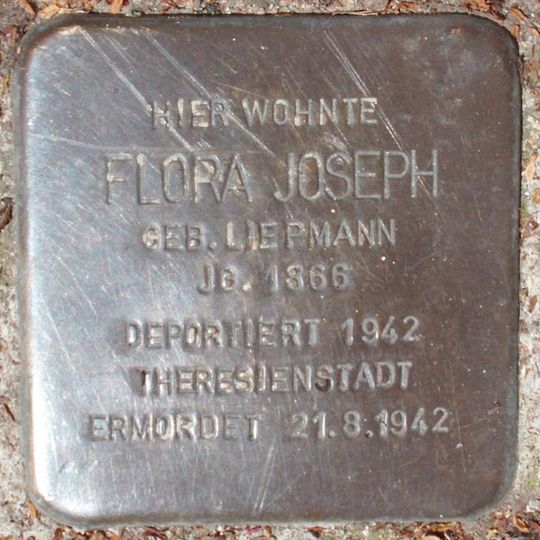 Stolperstein dedicated to Flora Joseph