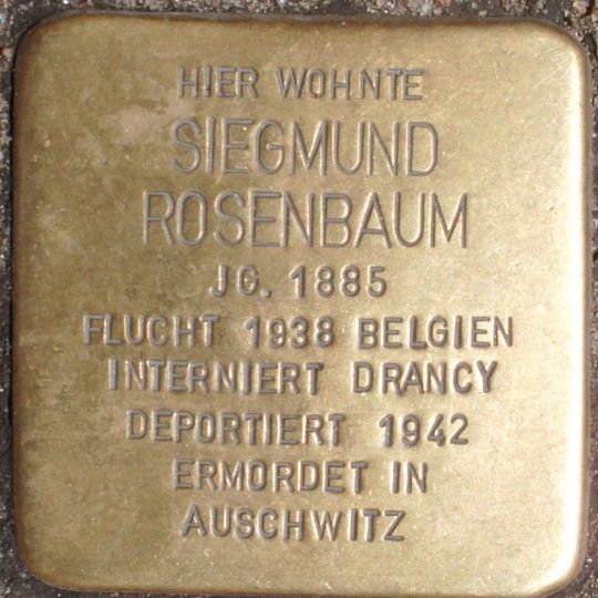 Stolperstein dedicated to Siegmund Rosenbaum