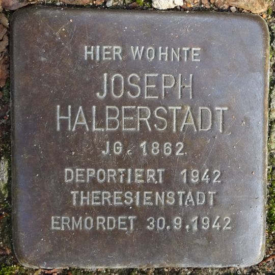 Stolperstein dedicated to Joseph Halberstadt