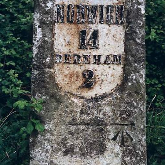 Milestone, 150yds E of jct