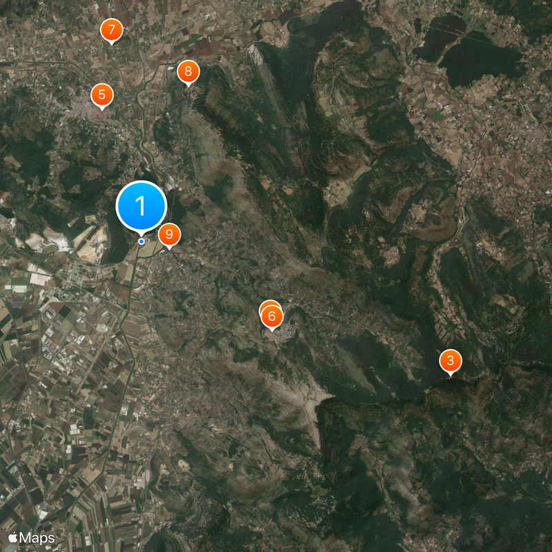 Opactwo Fossanova Mapa