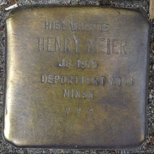 Stolperstein en memoria de Henry Meier