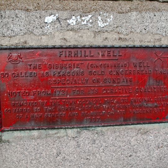Commemorative plaque to Firhill Well