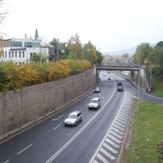 Railway bridge over road I/35 in Turnov