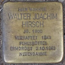 Stolperstein dedicated to Walter Joachim Hirsch