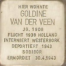 Stolperstein dedicated to Goldine van der Veen