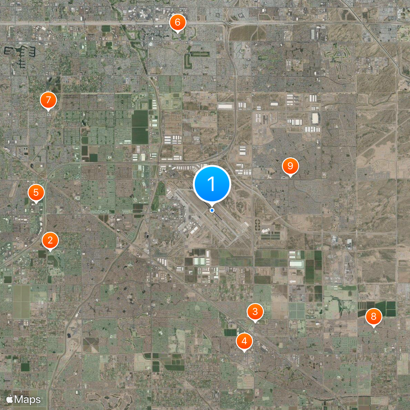 Phoenix–Mesa Gateway Airport Map