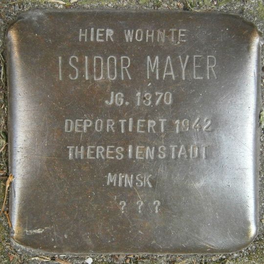 Stolperstein dedicated to Isidor Mayer