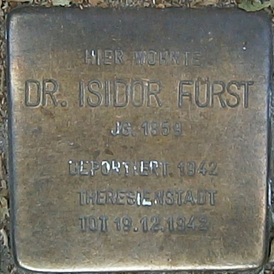Stolperstein en memoria de Isidor Fürst