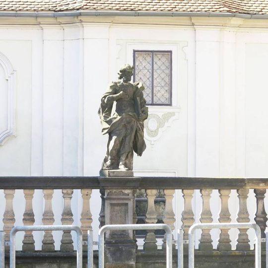 Socha svatého Jakuba na balustrádě u Lorety v Rumburku