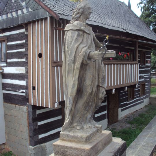 Socha svaté Apolonie na mostě v Mostecké ulici v Zákupech