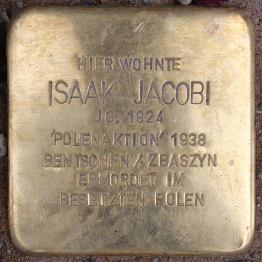 Stolperstein en memoria de Isaak Jacobi