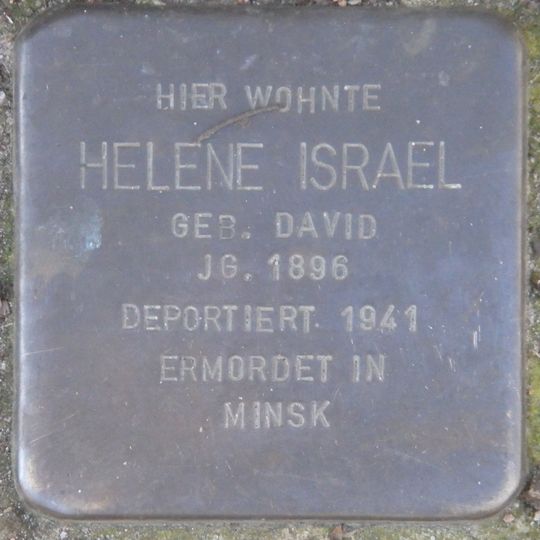 Stolperstein dedicated to Helene Israel