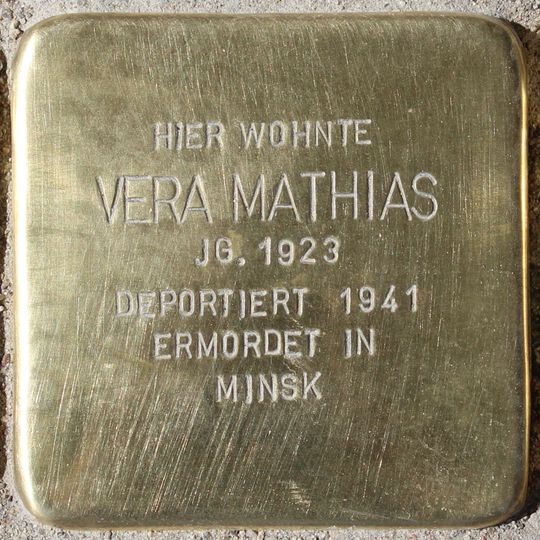 Stolperstein dedicated to Vera Mathias