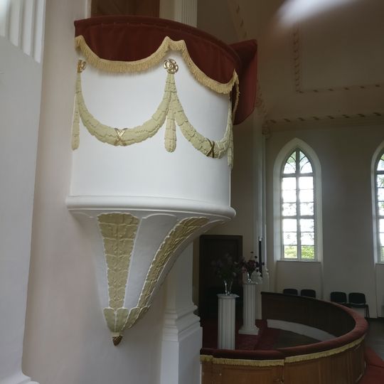 Pulpit of Lutheran church in Tirza