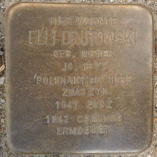 Stolperstein dedicated to Elli Drutowski