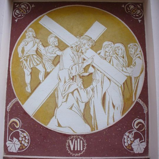 Kaplička VIII. zastavení křížové cesty u kostela v Mařenicích