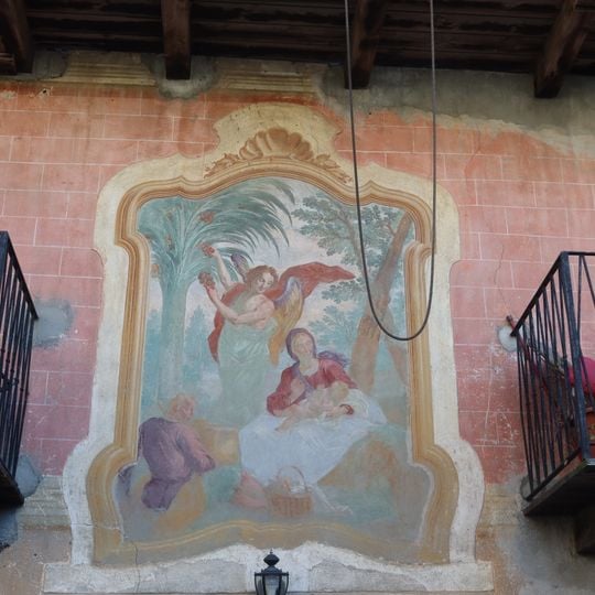 Catholic church building, mural, Work of art