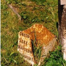Milepost Against South West Pier Of Froghall Bridge