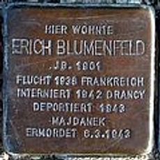 Stolperstein à la mémoire de Erich Blumenfeld