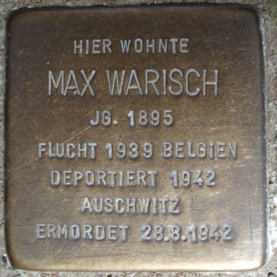 Stolperstein en memoria de Max Warisch
