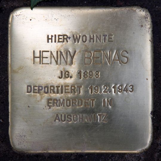 Stolperstein dedicated to Henny Benas