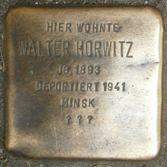 Stolperstein dedicated to Walter Horwitz