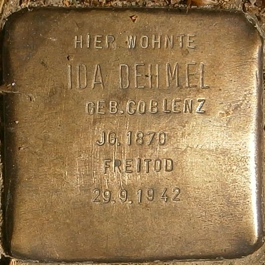 Stolperstein en memoria de Ida Dehmel