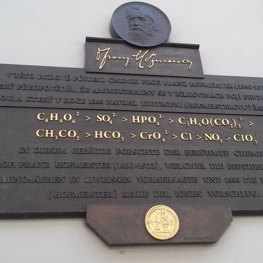 Plaque to Franz Hofmeister in Prague