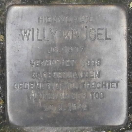 Stolperstein en memoria de Willy Krügel