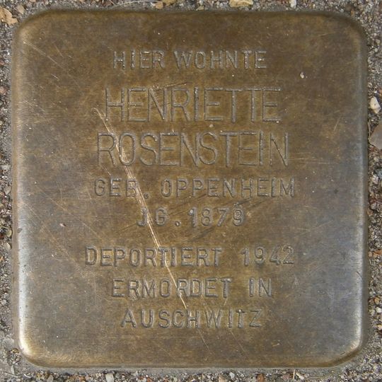 Stolperstein dedicated to Henriette Rosenstein