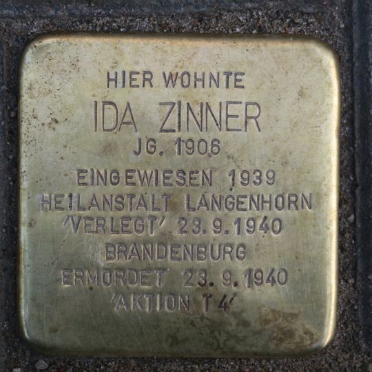 Stolperstein für Ida Zinner