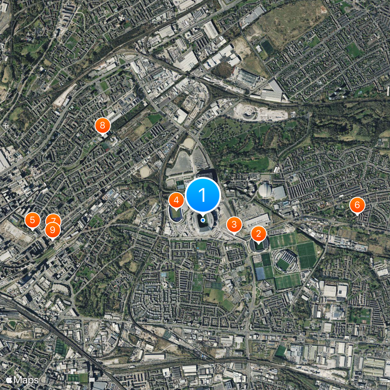 City of Manchester Stadium Carte