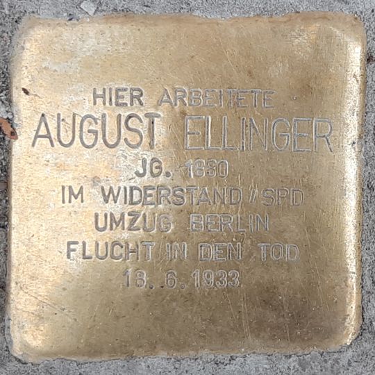 Stolperstein en memoria de August Ellinger