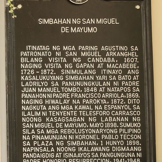 Church of San Miguel de Mayumo historical marker