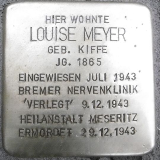 Stolperstein en memoria de Louise Meyer