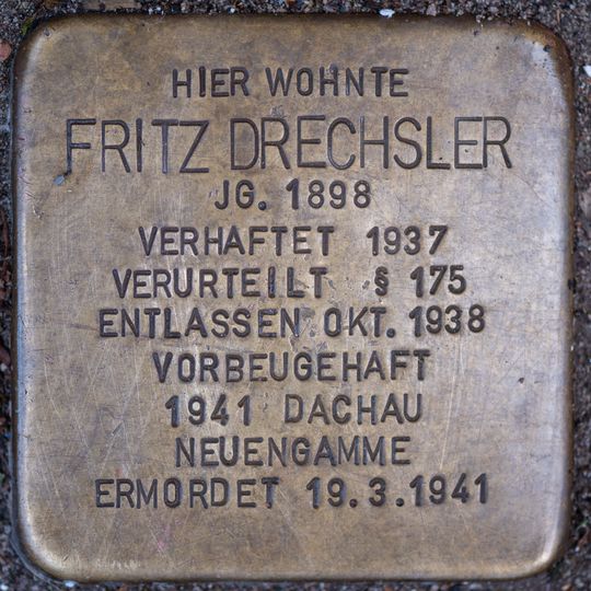 Stolperstein dedicated to Fritz Drechsler