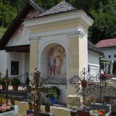 Nischenbildstock mit Fresko Jesus begegnet seiner Mutter