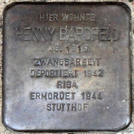Stolperstein dedicated to Henny Bardfeld