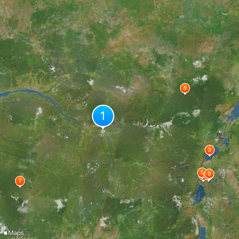 Wodospady Stanleya Mapa