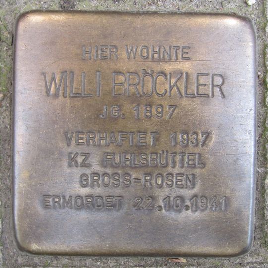 Stolperstein à la mémoire de Willi Bröckler