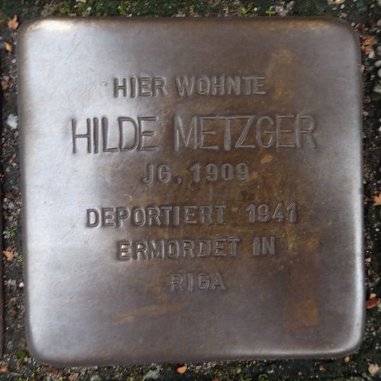 Stolperstein dedicated to Hilde Metzger